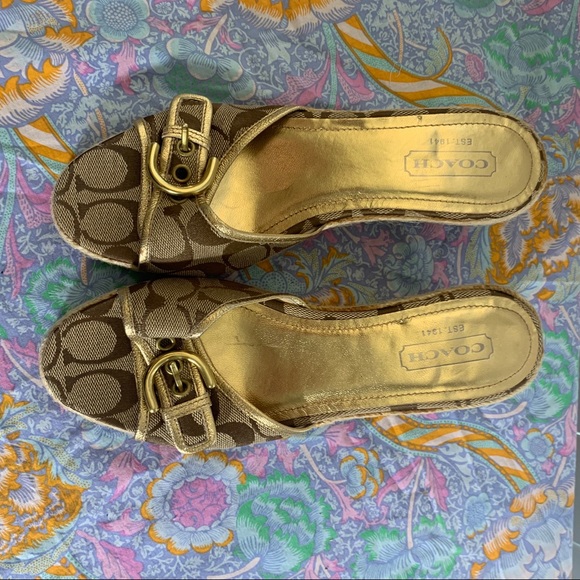 Coach NWT woven classic wedges - Picture 2 of 5